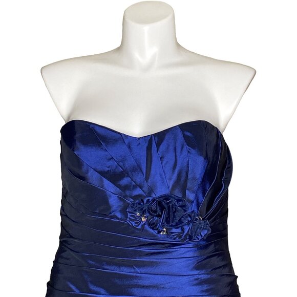 Cameron Blake by Mon Cheri NWT Taffeta Jacket Dress, Sapphire Blue Women's 14 - Picture 9 of 16